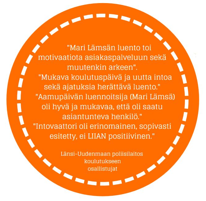 Palautetta Länsi-Uudenmaan poliisilaitoksella toteutetuista Intovaattorin koulutuksista