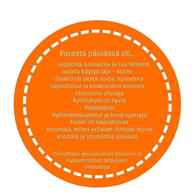 Palautetta Orimattilan seurakunnan vapaaehtoistyöntekijöille toteutetusta Intovaattorin koulutuksesta